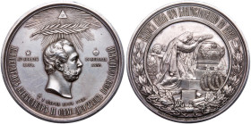 On the Death of Alexander II, 1881.
Medal. Silver. 76.5 mm. By V. Alexeev and A. Griliches. Diakov 881.1 (R2), Sm 830. Alexander II head right, initi...