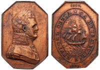 Award Medal “For a Voyage around the World” 1806.
Novodel. Bronze. Octagonal, 38.5 x 30 mm. By V. Bezrodnoy and C. Leberecht. Bit H572 (R2), Diakov 3...