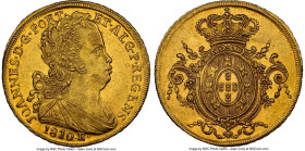 João Prince Regent gold 6400 Reis 1810/09-R AU Details (Obverse Scratched) NGC, Rio de Janeiro mint, KM236.1, LMB-560, cf. Guimaraes-1810/09-2.2 (only...