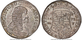 Magdeburg. August 2/3 Taler (Gulden) 1672-HHF MS65 NGC, Halle mint, KM169, Dav-631. Practically medallic and among the finest Guldens this cataloger h...