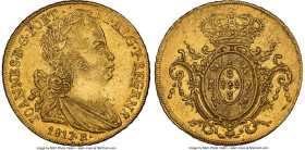 João Prince Regent gold 6400 Reis 1817-R AU58 NGC, Rio de Janeiro mint, KM236.1, LMB-566, Guimaraes-1817-2.2. The final year of this colonial series o...