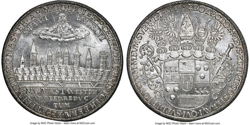 Münster. Christof Bernhard Taler 1661 MS67 NGC, Münster mint, KM77, Dav-5604. A ...