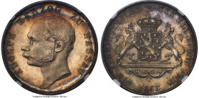 Nassau. Adolph Taler 1863 MS66+ NGC, Wiesbaden mint, KM79, Dav-749, Thun-236. One-year type. Only the second time we have encountered the type so fine...