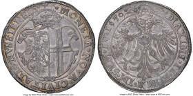 Neuss. City Taler 1570 MS63 NGC, KM-MB40, Dav-9595. With name and title of Maximilian II. An especially scarce type in Mint State preservation, with n...