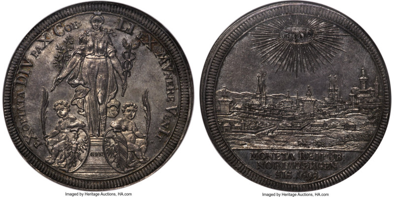 Nürnberg. Free City "City View" Taler 1698-GFN MS64 NGC, Nürnberg mint, KM230, D...