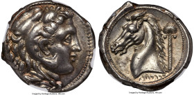 SICULO-PUNIC. Sicily. Ca. 300-289 BC. AR tetradrachm (26mm, 16.92 gm, 4h). NGC Choice AU S 5/5 - 5/5, Fine Style. Head of young Heracles right, wearin...