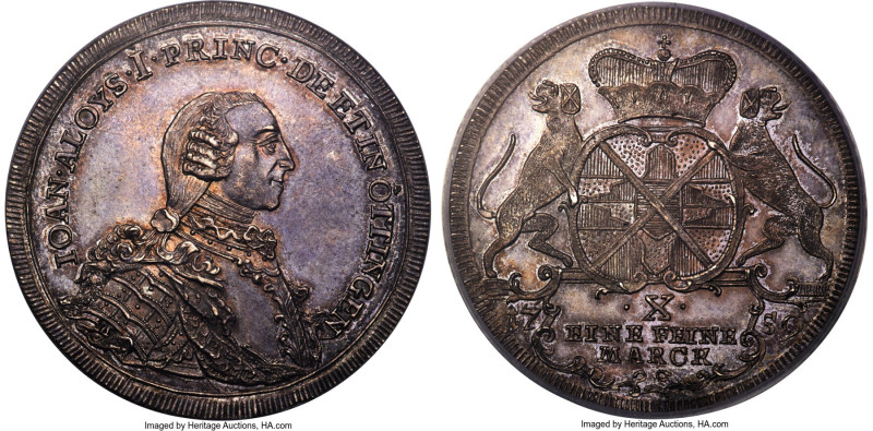 Öttingen-Wallerstein-Spielberg. Johann Aloys I Taler 1759 MS65 PCGS, KM18, Dav-2...