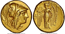 MACEDONIAN KINGDOM. Alexander III the Great (336-323 BC). AV distater (22mm, 17.19 gm, 7h). NGC XF 5/5 - 4/5, edge marks. Lifetime issue of Amphipolis...