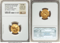 MACEDONIAN KINGDOM. Alexander III the Great (336-323 BC). AV stater (19mm, 8.56 gm, 4h). NGC Choice MS 5/5 - 5/5, Fine Style. Posthumous issue of Baby...
