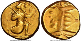 BABYLONIA. Alexandrine Empire. Ca. 328-311 BC. AV double-daric (19mm, 16.62 gm, 12h). NGC VF S 5/5 - 4/5. Time of Stamenes to Seleucus. Persian king o...