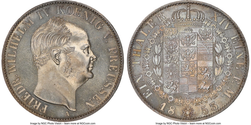 Prussia. Friedrich Wilhelm IV Taler 1853-A MS64 NGC, Berlin mint, KM466, Dav-773...
