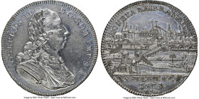 Regensburg. Free City "City View" 1/2 Taler 1775-GCB UNC Details (Obverse Cleaned) NGC, Regensburg mint, KM427, Beck-7204. With the name and titles of...