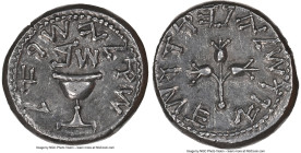 JUDAEA. The Jewish War (AD 66-70). AR shekel (24mm, 14.16 gm, 11h). NGC AU S 5/5 - 4/5. Jerusalem, Dated Year 2 (April AD 67-March AD 68). Shekel of I...