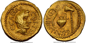 Julius Caesar, as Consul for the Third Time (46 BC), with Aulus Hirtius, as Praetor. AV aureus (20mm, 7.87 gm, 3h). NGC AU S 5/5 - 5/5. Rome, 46 BC. C...