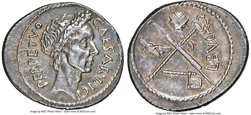 Julius Caesar, as Dictator Perpetuo (February-March 44 BC), with Lucius Aemilius...