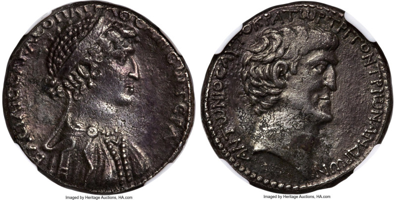 Cleopatra VII of Egypt and Marc Antony, as Rulers of the East (37-30 BC). AR tet...