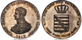 Saxe-Coburg-Saalfeld. Ernst I Taler 1817 MS65 NGC, Saalfeld mint, KM153.1, Thun-372, Dav-832. Mintage: 7,327. A superior coin with a prominent pedigre...