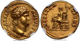 Nero, as Augustus (AD 54-68). AV aureus (19mm, 7.28 gm, 5h). NGC Choice XF S 5/5 - 4/5. Rome, ca. AD 64-65. NERO CAESAR-AVGVSTVS, laureate head of Ner...
