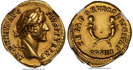 Antoninus Pius, as Augustus (AD 138-161). AV aureus (20mm, 7.16 gm, 12h). NGC XF 5/5 - 3/5, Fine Style. Rome, AD 148-149. ANTONINVS AVG-PIVS P P TR P ...