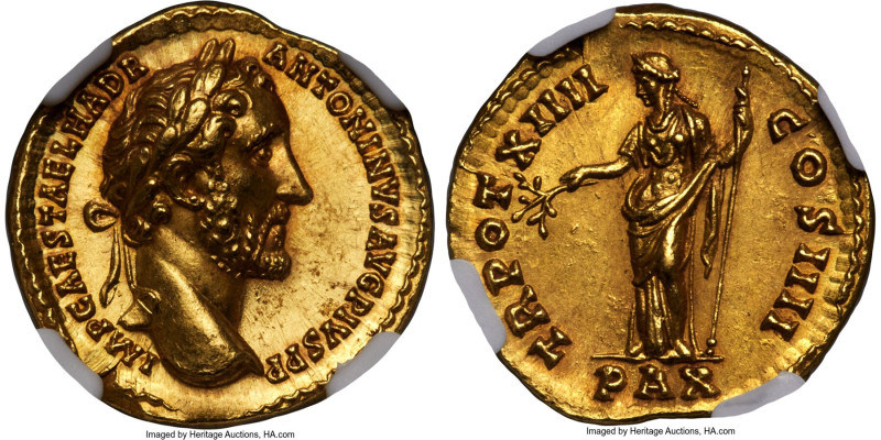 Antoninus Pius, as Augustus (AD 138-161). AV aureus (20mm, 7.15 gm, 5h). NGC Cho...