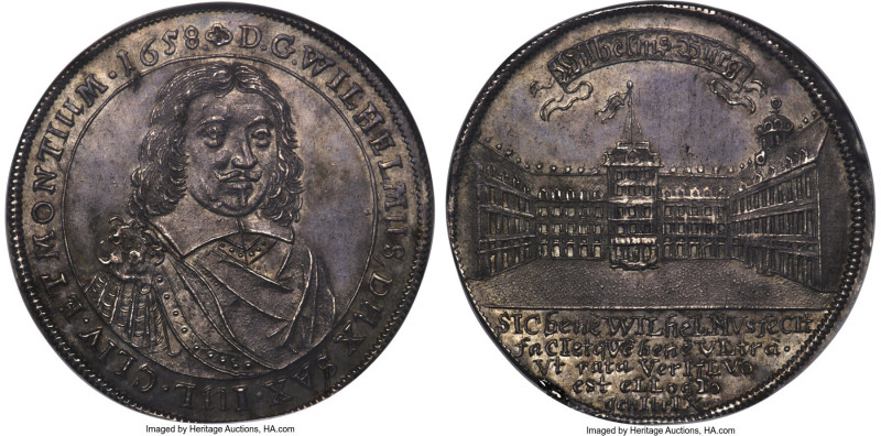 Saxe-Weimar. Wilhelm IV Taler 1658 MS63 NGC, Weimar mint, KM64, Dav-7547, Schnee...