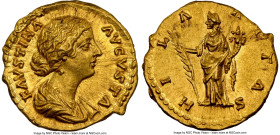 Faustina Junior (AD 147-175/6). AV aureus (21mm, 7.25 gm, 5h). NGC (photo-certificate) Choice AU S 5/5 - 4/5, edge flaw. Rome, AD 161-176. FAVSTINA-AV...