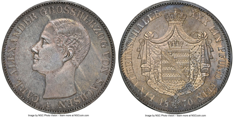 Saxe-Weimar-Eisenach. Karl Alexander Taler 1870-A MS64 NGC, Berlin mint, KM209, ...