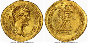 Septimius Severus (AD 193-211). AV aureus (20mm, 7.27 gm, 12h). NGC AU S 5/5 - 5/5. Rome, AD 194. L SEPT SEV PE-RT AVG IMP III, laureate bust of Septi...