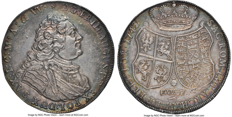 Saxony. Friedrich August II Taler 1742/1-FWoF MS64 NGC, Dresden mint, cf. KM880 ...