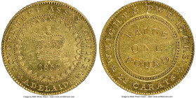 South Australia. British Colony - Victoria gold "Adelaide" Pound 1852 MS62 NGC, KM1, Fr-3, Rennik-pg. 21, McDonald-pg. 41. Type Ia reverse with die cr...