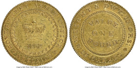 South Australia. British Colony - Victoria gold "Adelaide" Pound 1852 MS61 NGC, KM2, Fr-3, Rennik-pg. 21, McDonald-pg. 41. Type II reverse with dentil...