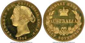 Victoria gold Proof Pattern 1/2 Sovereign 1856-SYDNEY PR65+ Ultra Cameo NGC, London mint, KM-Pn5, McDonald-003 (this coin), Rennik-pg. 24, Marsh-381B ...