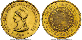 Republic gold 20000 Reis 1900 UNC Details (Obverse Cleaned) NGC, Rio de Janeiro mint, KM497, LMB-720, Guimaraes-1900-10.1. Mintage: 7,551. Presenting ...