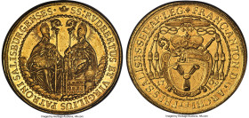 Salzburg. Franz Anton Furst von Harrach gold 25 Ducat 1709 MS61 NGC, Salzburg mint, KM304 (Rare), Fr-838 (Rare), Probszt-1944, Zöttl-2333. Exceedingly...