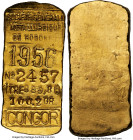 Société Générale Métallurgique de Hoboken gold Bar of 3.2 Ounces 1956 UNC, 61x28mm. 100.28gm. Congor type. Stamped SOCIÉTÉ GÉNÉRALE / MÉTALLURGIQUE / ...