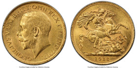 George V gold Sovereign 1916-C MS62 PCGS, Ottawa mint, KM20, S-3997, Marsh-224 (R2). Mintage: 6,119. Admitting a few grade-defining handling marks thr...