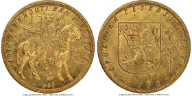 Republic gold 10 Dukatu 1932 MS65 NGC, Kremnitz mint, KM14, Fr-4. Mintage: 1,035. A laudable presentation of this popular and scarce large Czech gold ...