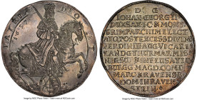 Saxony. Johann Georg II "Vicariat" 2 Taler 1657 MS63 NGC, Dresden mint, KM460, Dav-LS398 (Dav-7629), Merseburger-1149, Schnee-897. 58.23gm. Constantin...