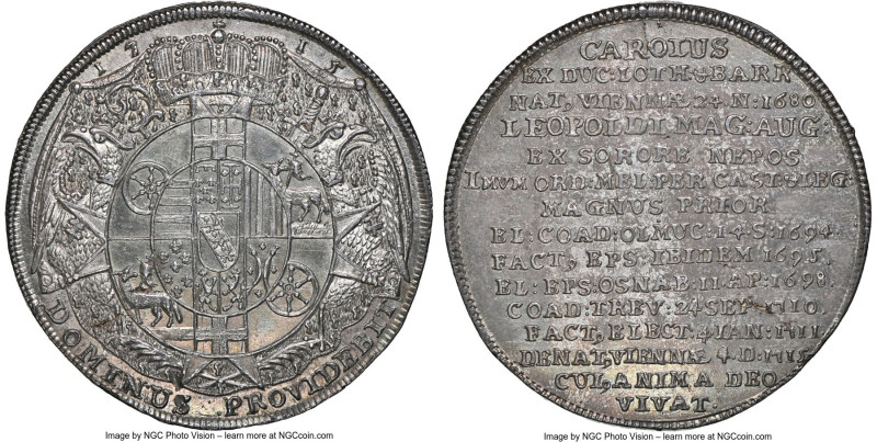 Trier. Karl of Lorraine Taler 1715 MS64 NGC, Munster mint, KM218, Dav-2824. On t...