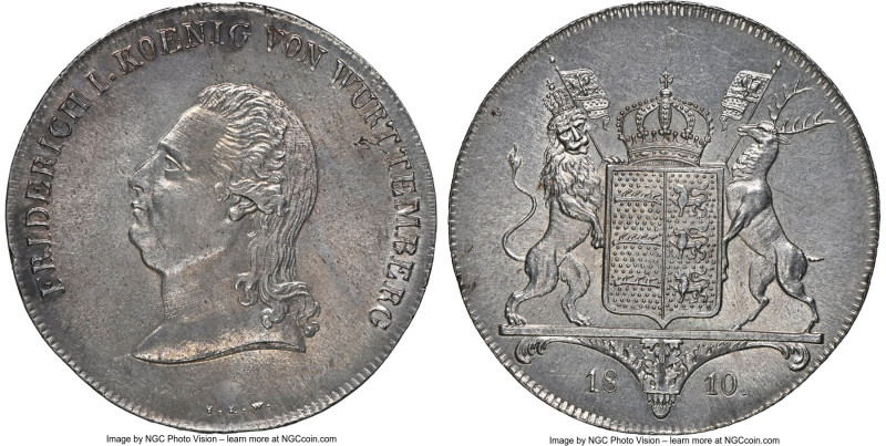 Württemberg. Friedrich I Taler 1810-ILW MS63 NGC, Stuttgart mint, KM515, Dav-943...