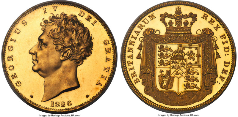 George IV gold Proof 5 Pounds 1826 PR63+ Deep Cameo PCGS, KM702, S-3797, L&S-27,...