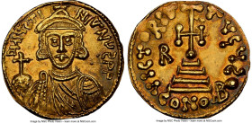 Benevento. Romoald II gold Solidus ND (706-731) MS66 NGC, Fr-83, MEC I-1087 var.19. 4.17gm. In the name of Justinian II. DИ IЧSTI NIANЧSPP (S's and Ч ...