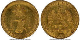 Republic gold 20 Pesos 1896/9 GO-R MS66+ NGC, Guanajuato mint, KM414.4. A "wonder coin" from the Second Republic, boasting a seemingly impossible stat...