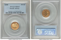 Republic gold Pattern "Tickey" 3 Pence 1898 MS63 PCGS, Pretoria mint, KM-PnA23, Hern-ZP5. Among the most fascinating and storied South African types, ...