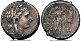 SICILY. Syracuse. Agathocles (317-289 BC). AR tetradrachm (25mm, 16.43 gm, 5h). NGC XF 3/5 - 4/5, flan flaw. Ca. 310-306/5 BC. KOPAΣ, head of Kore-Per...
