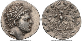 MACEDONIAN KINGDOM. Perseus (179-168 BC). AR tetradrachm (30mm, 15.66 gm, 12h). NGC Choice XF 5/5 - 4/5. Reduced standard, Pella or Amphipolis, ca. 17...