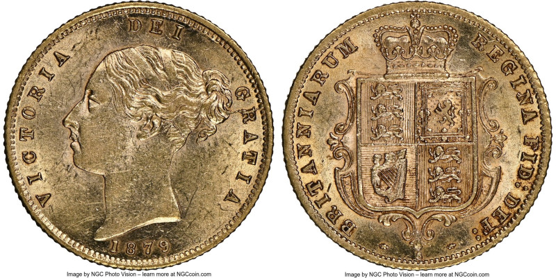 Victoria gold 1/2 Sovereign 1879-S AU58 NGC, Sydney mint, KM5, S-3862C, Marsh-46...