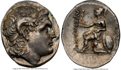 THRACIAN KINGDOM. Lysimachus (305-281 BC). AR tetradrachm (30mm, 16.51 gm, 1h). NGC AU 4/5 - 5/5, Fine Style. Uncertain mint. Diademed head of deified...