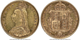 Victoria gold "Jubilee Head" 1/2 Sovereign 1887-S AU58 NGC, Sydney mint, KM9, S-3871, Marsh-485 (R4). Variety with wide JEB. Admitting signs of handli...