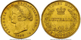 Victoria gold Sovereign 1868-SYDNEY MS62 NGC, Sydney mint, KM4, Marsh-A373. Seldom seen in a grade this high, this near Choice specimen features a sun...
